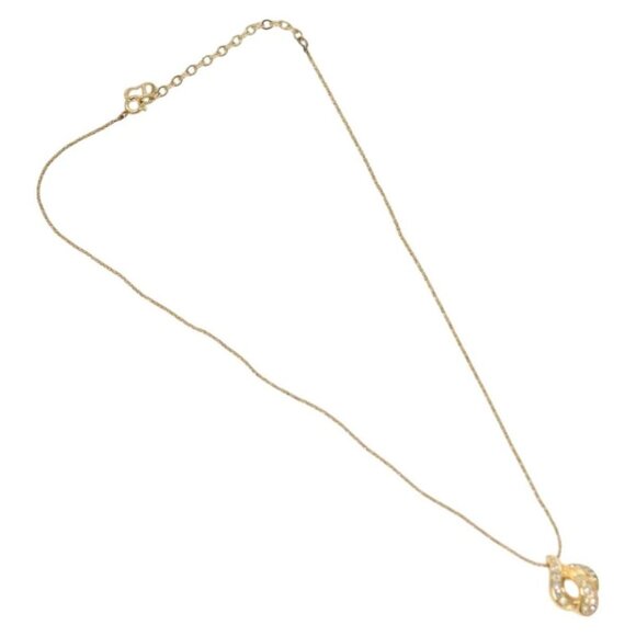 Christian Dior Earring Necklace metal 2Set Gold Auth am8642 - Picture 1 of 8